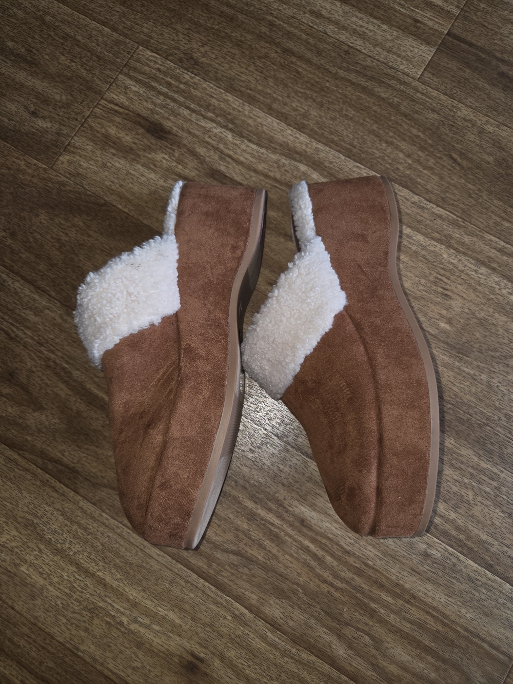 MIA Brown Suede Slip-On Shearling-Lined Men's Slippers